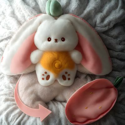 Παιδικό παιχνίδι λαγουδάκι που κοιμάται και αναπνέει | STRAWBBIT