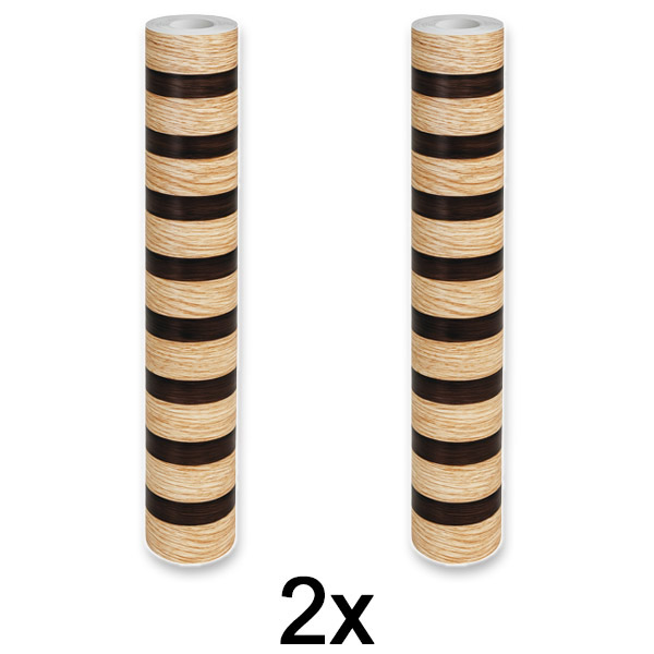 2x Κομψό αυτοκόλλητο τοίχου με εφέ ξύλου | LINEWALL