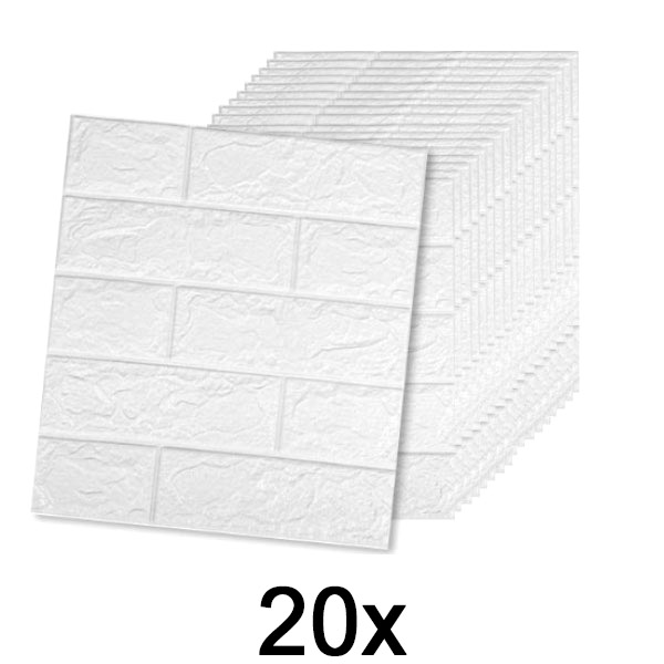 4x ( 5 Κομμάτια) Αυτοκόλλητη Ταπετσαρία Τούβλου με 3D Σχέδιο | BRICKSBY